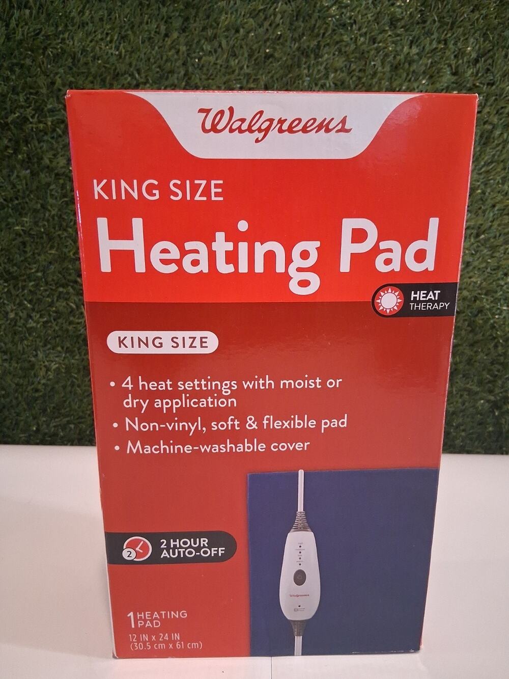 Walgreens King Size Heating Pad 12x24 Moist Dry 4 Heat Settings Auto Off New